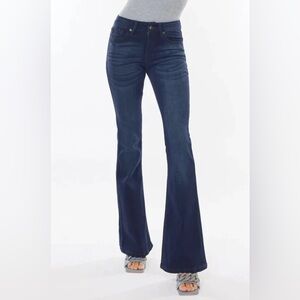 KanCan Mid Rise Dark Wash Flare Jeans Size 3